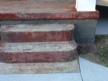 q paint color combo suggestions for curb appeal, concrete masonry, curb appeal, doors, paint colors, painting, Cement steps we still need to remove the last remnants of paint before patching and painting