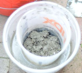 how to make concrete planters, concrete masonry, container gardening, gardening, how to, succulents, Step 4 Pour Concrete Into Containers