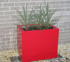fancy red planter made from free two drawer metal filing cabinet, container gardening, gardening, repurposing upcycling