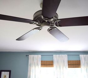 updating a ceiling fan with spray paint, lighting, painting