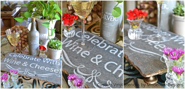 diy stencil tutorial etched wine cheese plate, crafts, how to