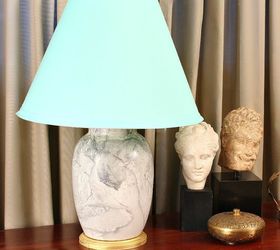 marbled thrift store lamp, crafts, how to, lighting, painting