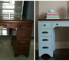 waterfall desk before after, painted furniture