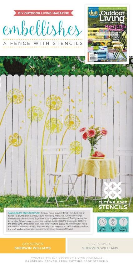diy outdoor living magazine embellishes a fence with stencils, fences, outdoor living, painting