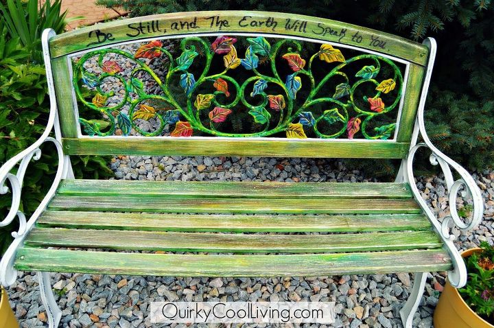 a colorful take on a repurposed bench, outdoor furniture, repurposing upcycling