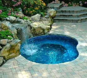 hot tub ideas 6 of our best designs for your collection boards, In ground Spa with Waterfall