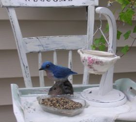 repurposed vintage items for gardening and bird feeders, container gardening, gardening, outdoor living, repurposing upcycling