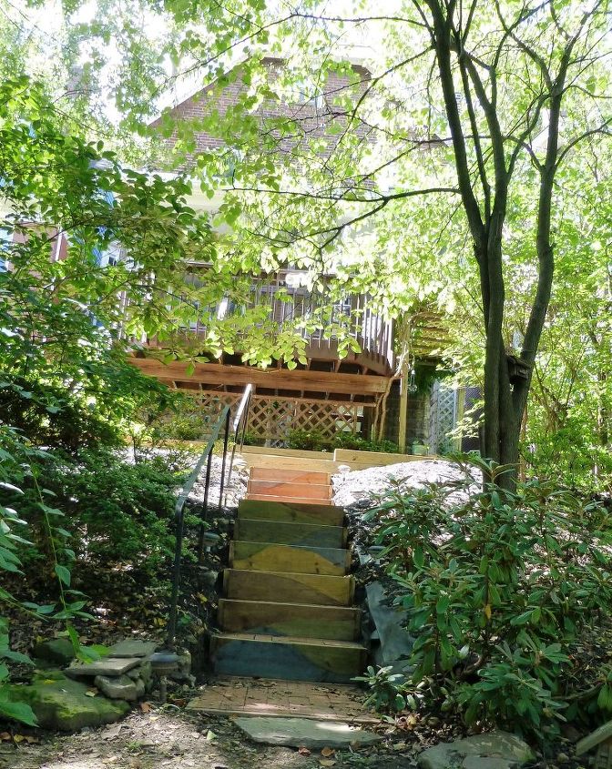 boring to upcycled beautiful back yard steps, gardening, outdoor living, stairs, The Completed Project