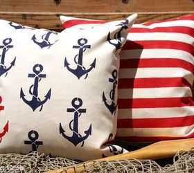 crafting nautical accent pillows using stencils, bedroom ideas, crafts, how to, reupholster