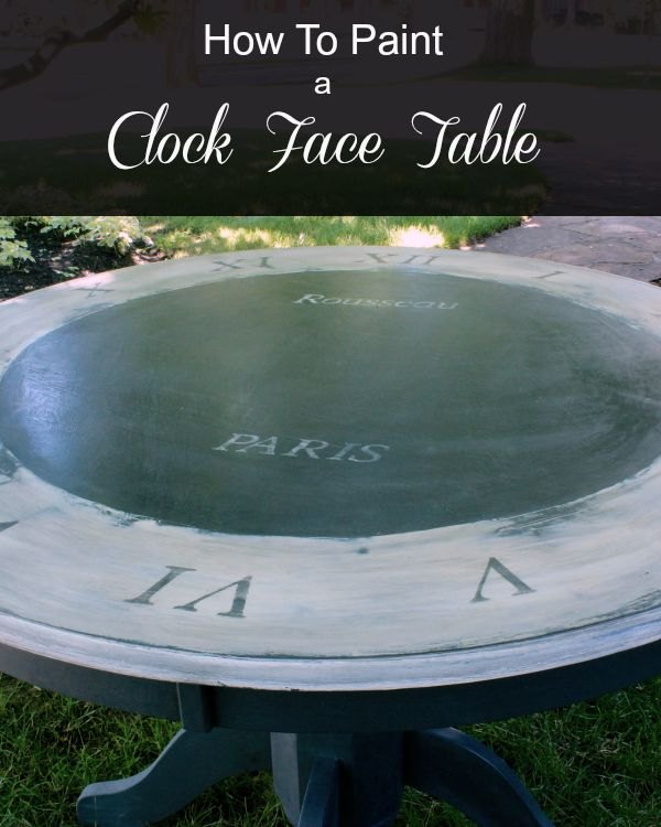 Painted Table With Clock Design Top Hometalk Painted Table With Clock Design Top Furniture