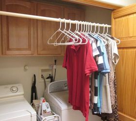 laundry closet update with shower and curtain rods, closet, laundry rooms, repurposing upcycling