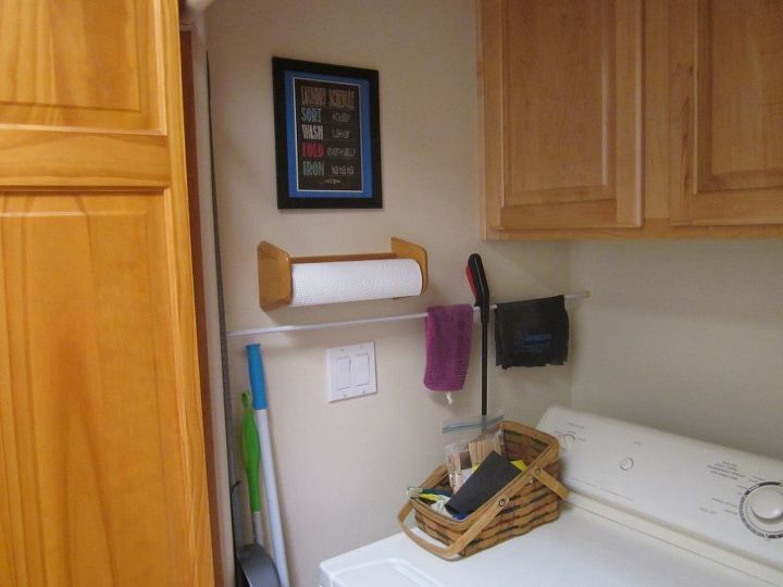 laundry closet update with shower and curtain rods, closet, laundry rooms, repurposing upcycling