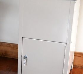 ugly industrial file cabinet gets makeover to farmhouse industrial, home office, painted furniture