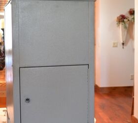 ugly industrial file cabinet gets makeover to farmhouse industrial, home office, painted furniture