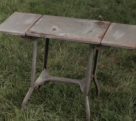 vintage typewriter table makeover, painted furniture, repurposing upcycling