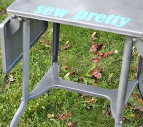 vintage typewriter table makeover, painted furniture, repurposing upcycling