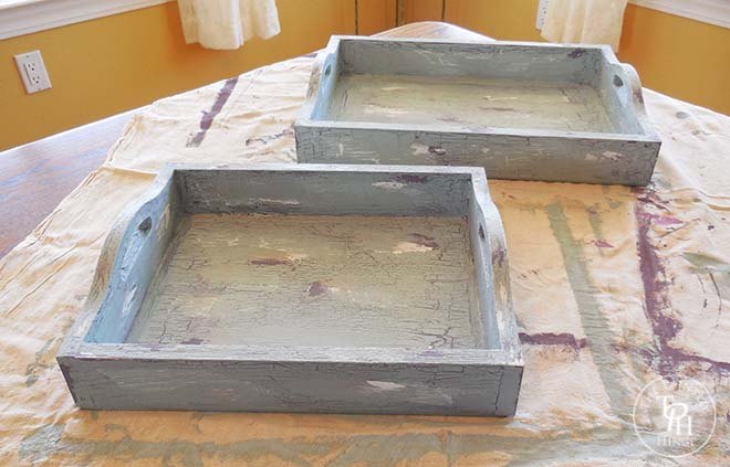 chalk painted layered look vintage trays, chalk paint, crafts, how to, painting