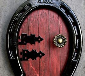 diy horseshoe fairy door, crafts, gardening, how to, repurposing upcycling, Horseshoe Fairy Door