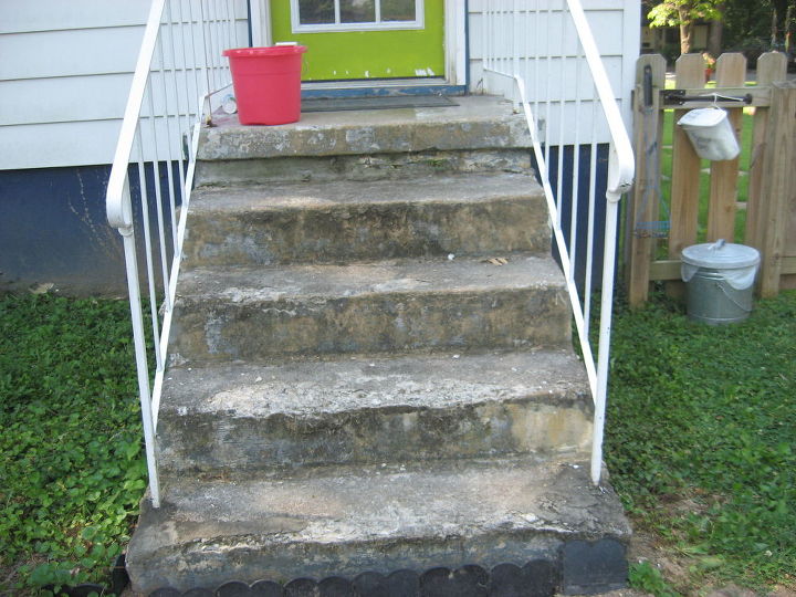 q cheap ideas for fix up of back porch, concrete masonry, decks, outdoor living, stairs