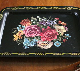 metal tray up cycle, chalkboard paint, crafts, decoupage, how to
