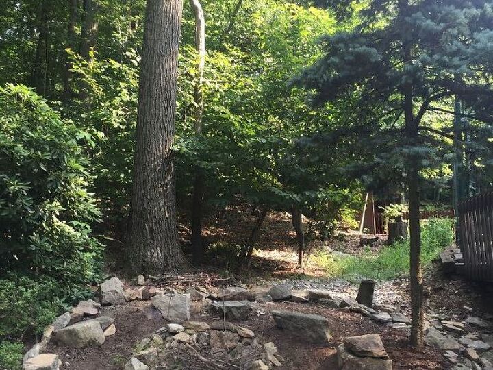 q fire pit landscaping, landscape, outdoor living, backyard fire pit need something behind it not a lot of sun