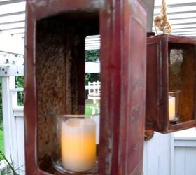 upcycled maple syrup can lanterns, lighting, outdoor living, repurposing upcycling