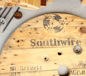 electrical spool turned clock face, chalk paint, how to, painting, pallet, repurposing upcycling