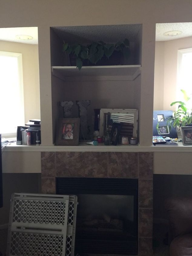q ideas on how to use built in shelves, closet, shelving ideas, This shows the biggest area above the fireplace