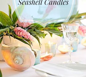 creating seashell candles diy beachideas, crafts, how to, The table is summer set