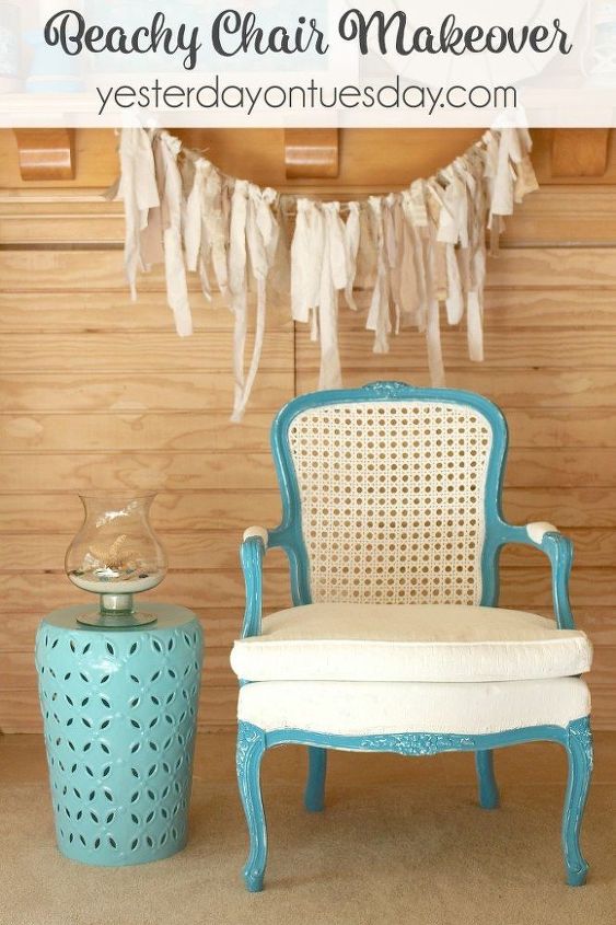 diy beachy chair, chalk paint, how to, outdoor living, painted furniture