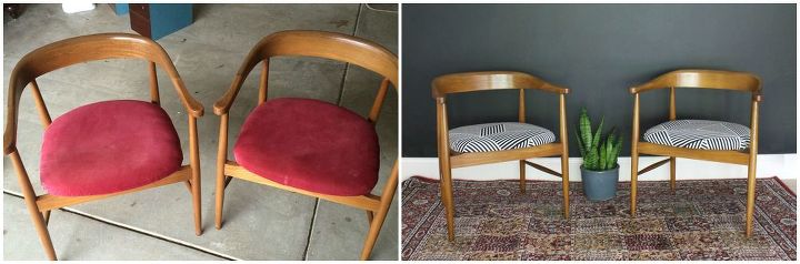 modern chair makeover, painted furniture, reupholster, woodworking projects
