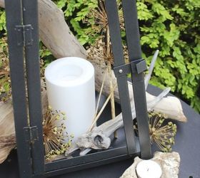 add driftwood for a beachy lantern, crafts, repurposing upcycling