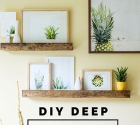 diy deep picture ledge inspired by west elm, shelving ideas, wall decor, woodworking projects