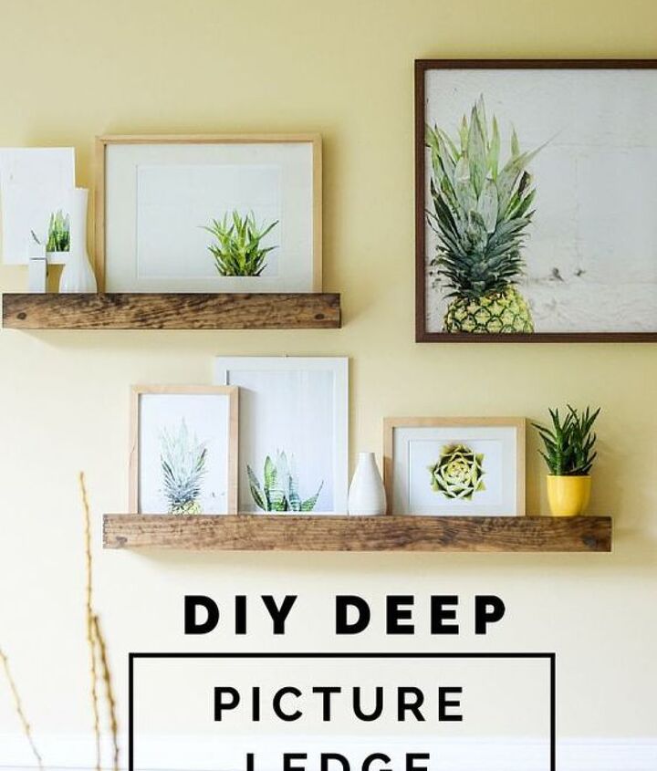 Diy Deep Picture Ledge Inspired By West Elm Hometalk Diy Deep Picture Ledge Inspired By West Elm Shelving Ideas Wall Decor Woodworking