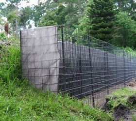 backyard ideas for gabion walls, concrete masonry, gardening, outdoor living