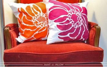  Faça almofadas pintadas à mão com estênceis de flores