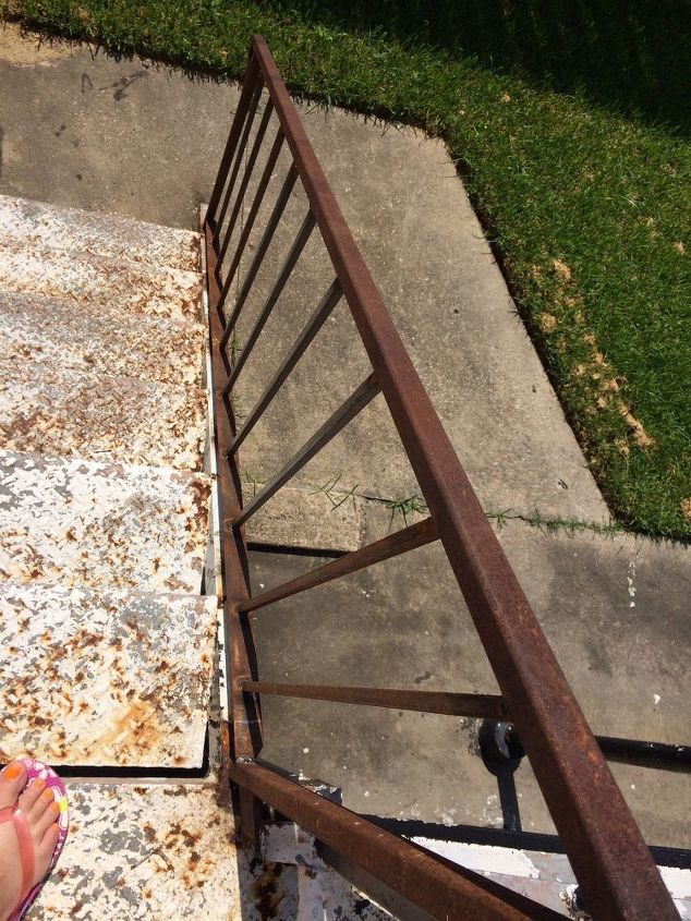 anyone know a quick solution to removing rust off an iron stairwell, This is how bad it is