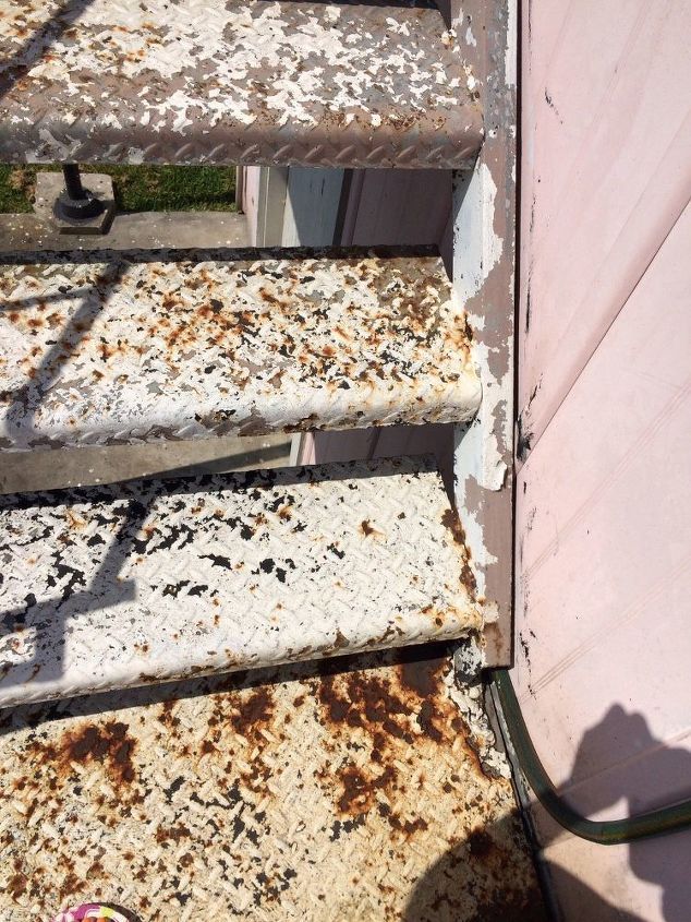 q how to remove rust off an iron stairwell, cleaning tips, It s rusted and also has old paint and primer on it