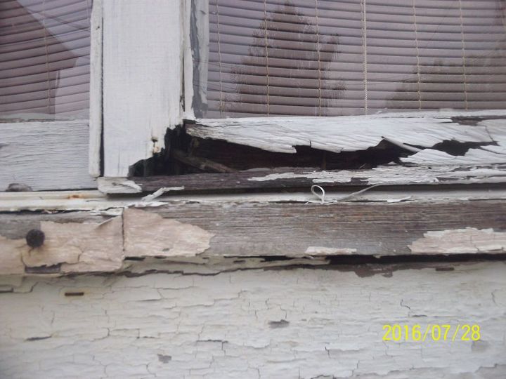 q old house worth my time and money, home improvement, home maintenance repairs, This is basically every window sill on the outside of the house There was wood there at one point but no longer