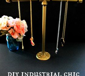 diy industrial pipe jewelry stand make this, crafts, organizing