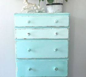 Aqua Ombre Chest of Drawers upcycle Hometalk