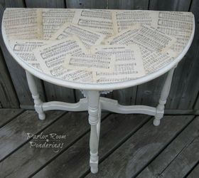 half moon table makeover, chalk paint, painted furniture