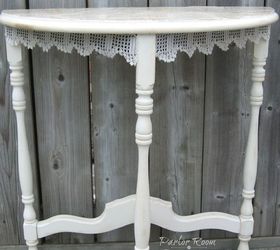 half moon table makeover, chalk paint, painted furniture