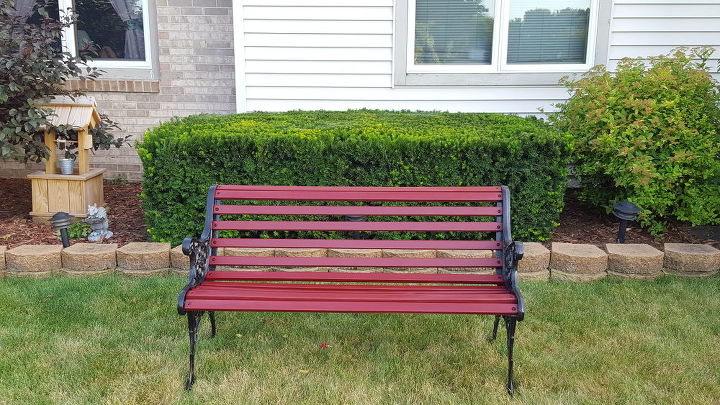 giving a sad worn out park bench new life