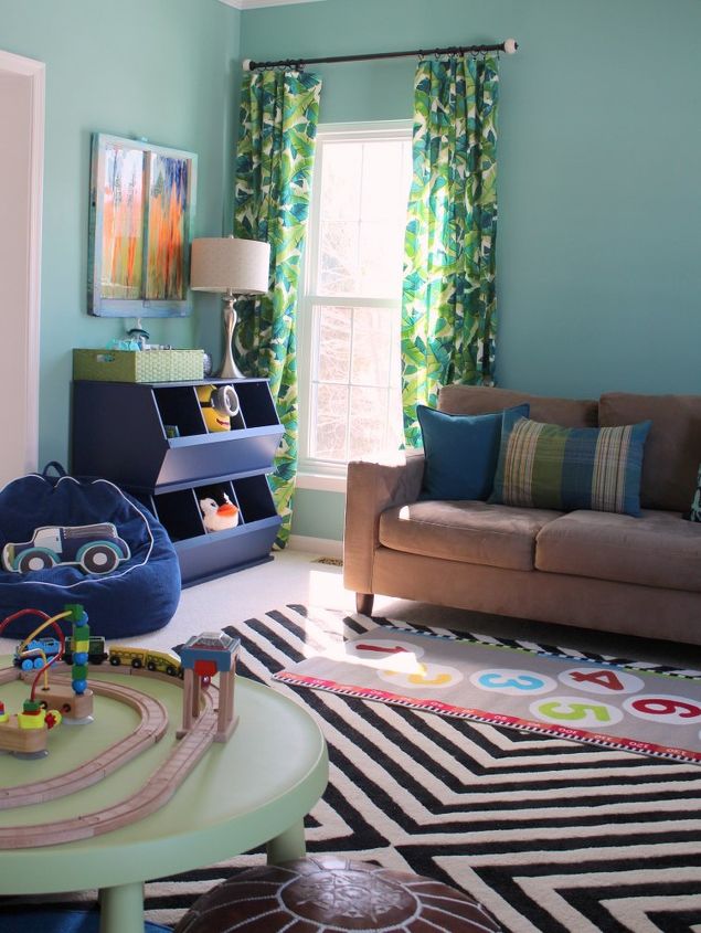 wallpapered formal living room becomes a playful toy room, living room ideas, wall decor