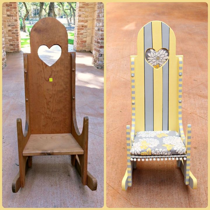 thrifted rocking chair makeover, painted furniture, repurposing upcycling