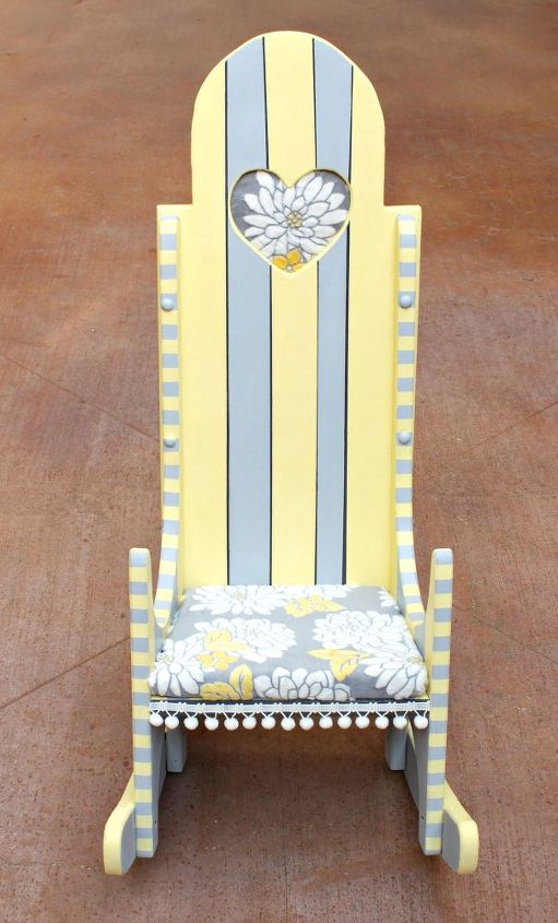 thrifted rocking chair makeover, painted furniture, repurposing upcycling