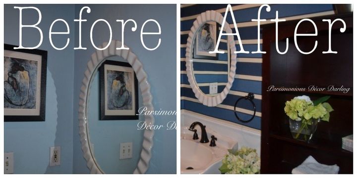 how to add instant style to a powder room with fabric walls and chair rail, bathroom ideas, reupholster, wall decor