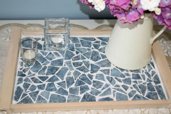 diy mosaic tile tray, crafts, how to, repurposing upcycling