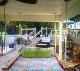 hanging bed, outdoor furniture, outdoor living